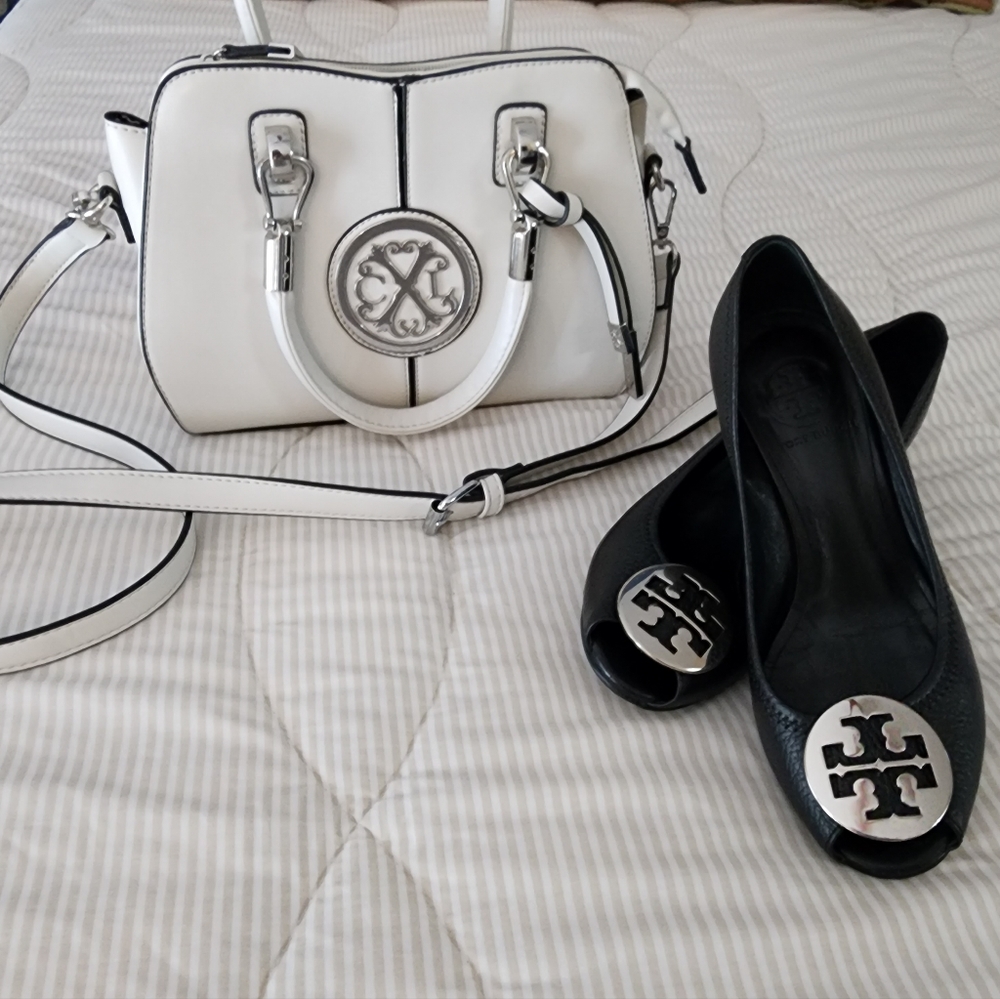 Tory Burch Black Wedge + CLX Crossbody